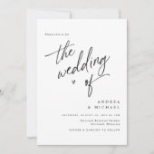 Eenvoudige Elegant Modern Minimalist Wedding Invit Kaart (Voorkant)