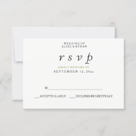 Eenvoudige Elegant Modern Script Wedding RSVP