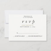 Eenvoudige Elegant Modern Script Wedding RSVP Kaartje (Voorkant)