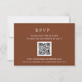 Eenvoudige Elegant Modern Terracotta QR CODE RSVP Kaartje (Voorkant)