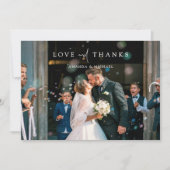 Eenvoudige Elegant Modern Wedding Foto Passen getr Bedankkaart (Voorkant)