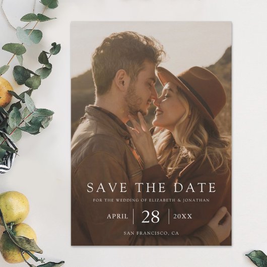 Eenvoudige Elegant Moderne Aangepaste Foto Save The Date