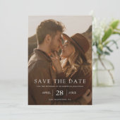 Eenvoudige Elegant Moderne Aangepaste Foto Save The Date (Staand voorkant)