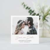 Eenvoudige Elegant Moderne Aangepaste Foto slaat d Save The Date (Staand voorkant)