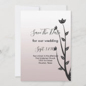 Eenvoudige Elegant Moderne bladeren slaan de datum Kaart (Voorkant)