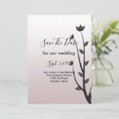 Eenvoudige Elegant Moderne bladeren slaan de datum Kaart (Staand voorkant)