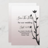 Eenvoudige Elegant Moderne bladeren slaan de datum Kaart (Voorkant / Achterkant)