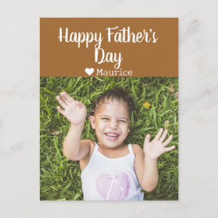 Eenvoudige Elegant Moderne Fathers Day Foto Naam Feestdagenkaart