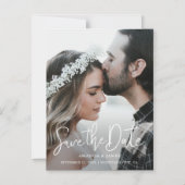 Eenvoudige Elegant Moderne Foto van het Manuscript Magnetische Uitnodiging (Voorkant)