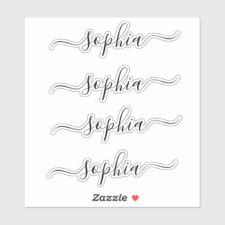 Eenvoudige Elegant Moderne Manuscript Naam Sticker