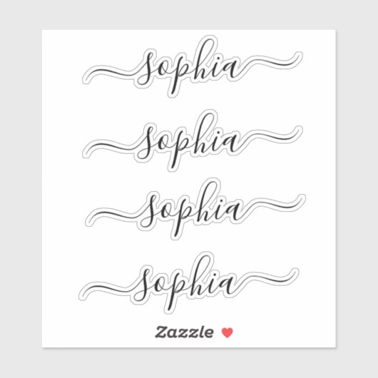 Eenvoudige Elegant Moderne Manuscript Naam Sticker (Vel)