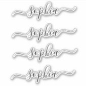 Eenvoudige Elegant Moderne Manuscript Naam Sticker (Voorkant)