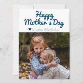 Eenvoudige Elegant Moderne Moederdag Foto Naam Feestdagenkaart