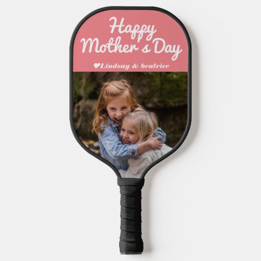 Eenvoudige Elegant Moderne Moederdag Foto Naam Pickleball Paddle (Voorkant)
