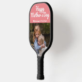 Eenvoudige Elegant Moderne Moederdag Foto Naam Pickleball Paddle (Links)