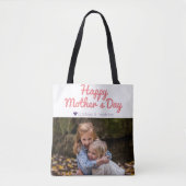 Eenvoudige Elegant Moderne Moederdag Foto Naam Tote Bag (Voorkant)