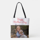 Eenvoudige Elegant Moderne Moederdag Foto Naam Tote Bag (Achterkant)