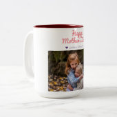 Eenvoudige Elegant Moderne Moederdag Foto Naam Tweekleurige Koffiemok (Voorkant links)