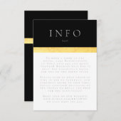 Eenvoudige Elegant Moderne Twee Toon Golden Info RSVP Kaartje (Voorkant / Achterkant)