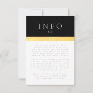 Eenvoudige Elegant Moderne Twee Toon Golden Info RSVP Kaartje