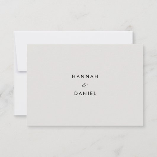Eenvoudige Elegant Moderne Weddenschap RSVP Aangep (Achterkant)