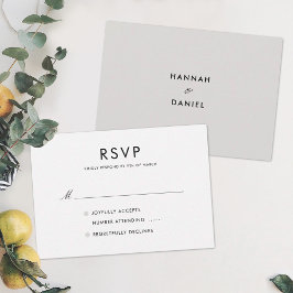 Eenvoudige Elegant Moderne Weddenschap RSVP Aangep Kaartje
