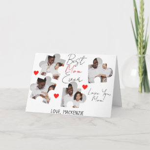 Eenvoudige Elegant Moederdag Puzzle Photo Collage Kaart