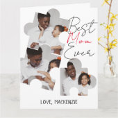 Eenvoudige Elegant Moederdag Puzzle Photo Collage Kaart (Gele Bloem)