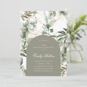 Eenvoudige Elegant Moss Arch Eucalyptus Pampas Boh Kaart (Staand voorkant)
