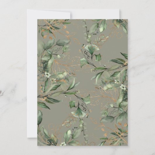 Eenvoudige Elegant Moss Arch Eucalyptus Pampas Boh Kaart (Achterkant)