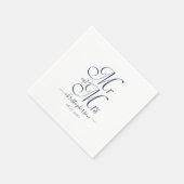 Eenvoudige Elegant Mr en Mrs Navy Blue Script Wedd Servet (Hoek)