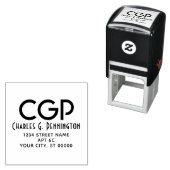 Eenvoudige Elegant Naam Retour Adres LG Initialen  Zelfinktende Stempel (In situ)