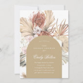 Eenvoudige Elegant Natural Arch Floral Pampas Boho Kaart (Voorkant)