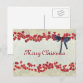 Eenvoudige Elegant Natural Flower Merry kerst Feestdagenkaart (Voorkant / Achterkant)