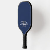 Eenvoudige Elegant Navy Blue Monogram aangepast Pickleball Paddle (Links)