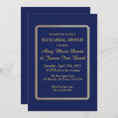 Eenvoudige Elegant Navy Blue Rehearsal Dinner Invi Kaart (Voorkant / Achterkant)