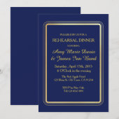 Eenvoudige Elegant Navy Blue Rehearsal Dinner Invi Kaart (Voorkant / Achterkant)