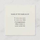 Eenvoudige Elegant Old Gold Scissors Haarstylist Vierkante Visitekaartje (Achterkant)