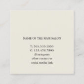 Eenvoudige Elegant Old Gold Scissors Haarstylist Vierkante Visitekaartje (Achterkant)