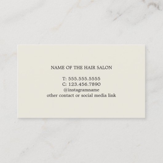 Eenvoudige Elegant Old Gold Scissors Haarstylist Visitekaartje (Achterkant)
