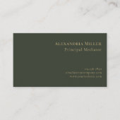 Eenvoudige Elegant Olijfgroen Blad Logo Visitekaartje (Voorkant)