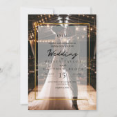 Eenvoudige Elegant Overlay Gouden Foto Kaart (Voorkant)