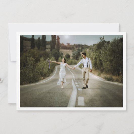 Eenvoudige Elegant Pas getrouwd kerstmis Feestdagenkaart (Achterkant)