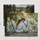 Eenvoudige Elegant Pas getrouwd kerstmis Feestdagenkaart (Voorkant / Achterkant)