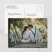 Eenvoudige Elegant Pas getrouwd kerstmis Feestdagenkaart (Voorkant / Achterkant)