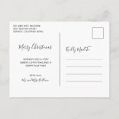 Eenvoudige Elegant Pas getrouwd kerstmis Feestdagenkaart (Achterkant)