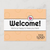 Eenvoudige Elegant Peach Business Welkom Briefkaart (Voorkant)