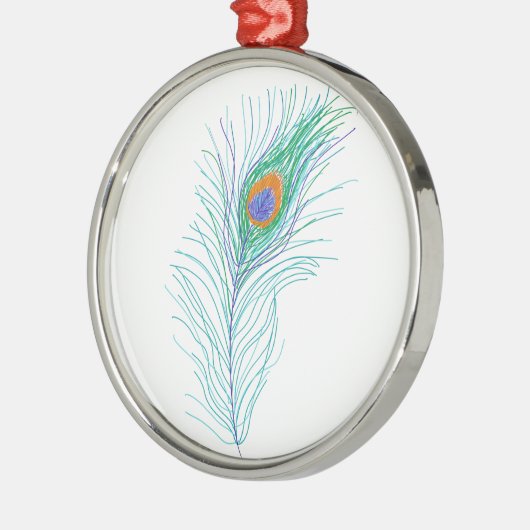 Eenvoudige Elegant Peacock Feather Metalen Ornament (Links)