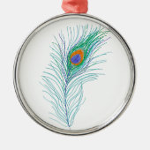 Eenvoudige Elegant Peacock Feather Metalen Ornament (Voorkant)