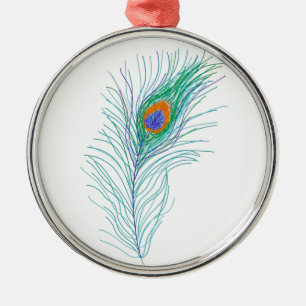 Eenvoudige Elegant Peacock Feather Metalen Ornament